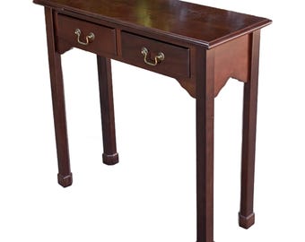 Vintage Chippendale Mahogany Two-Drawer Console Table