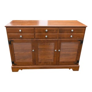 Vintage Ethan Allen Baumritter Heirloom Nutmeg Maple Console Sideboard Credenza