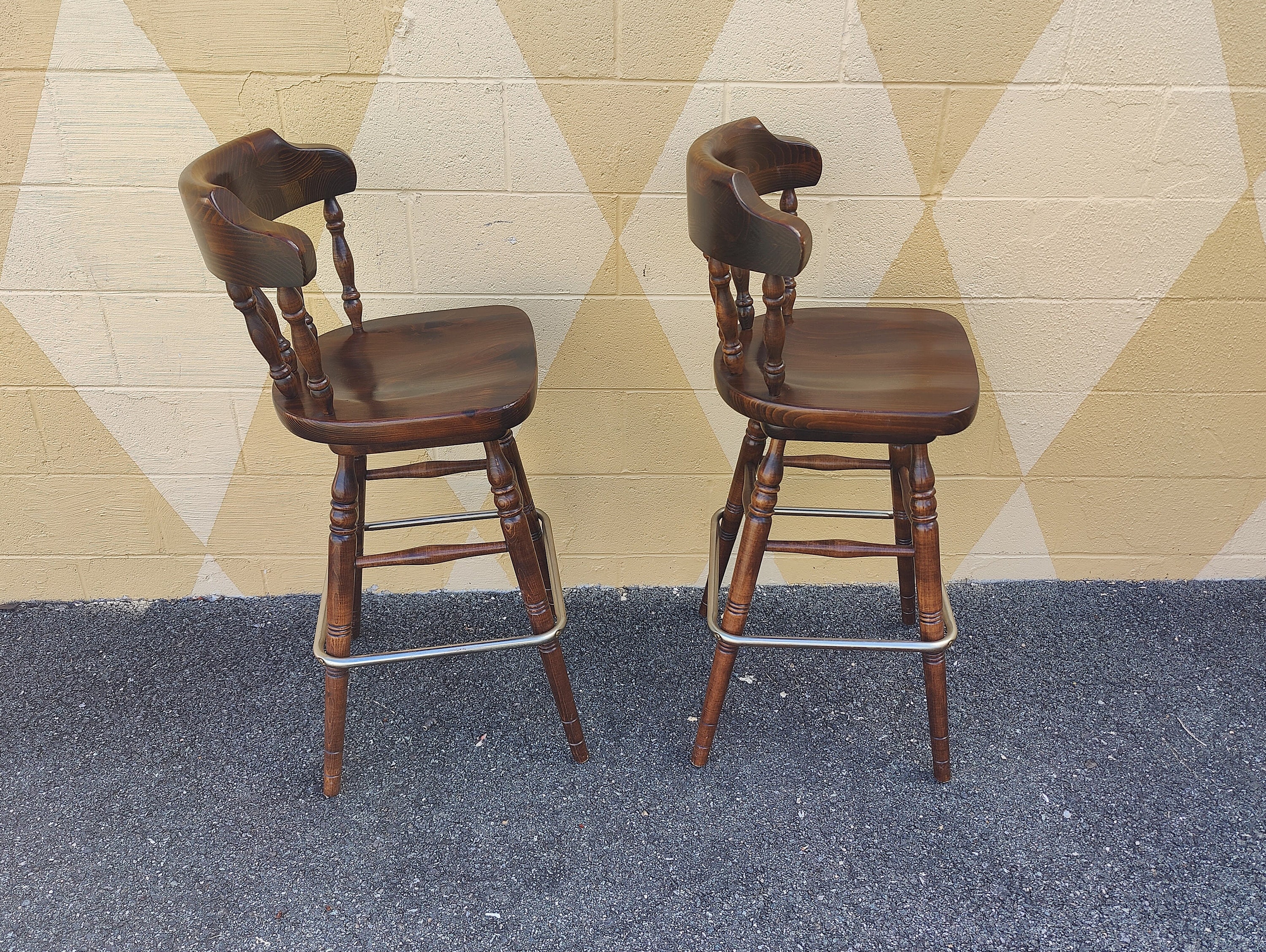 Vintage Ethan Allen Bar Stool - a Pair - Etsy