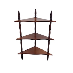 Late 20th Century Vintage Wood Corner Shelf or Trinket Display