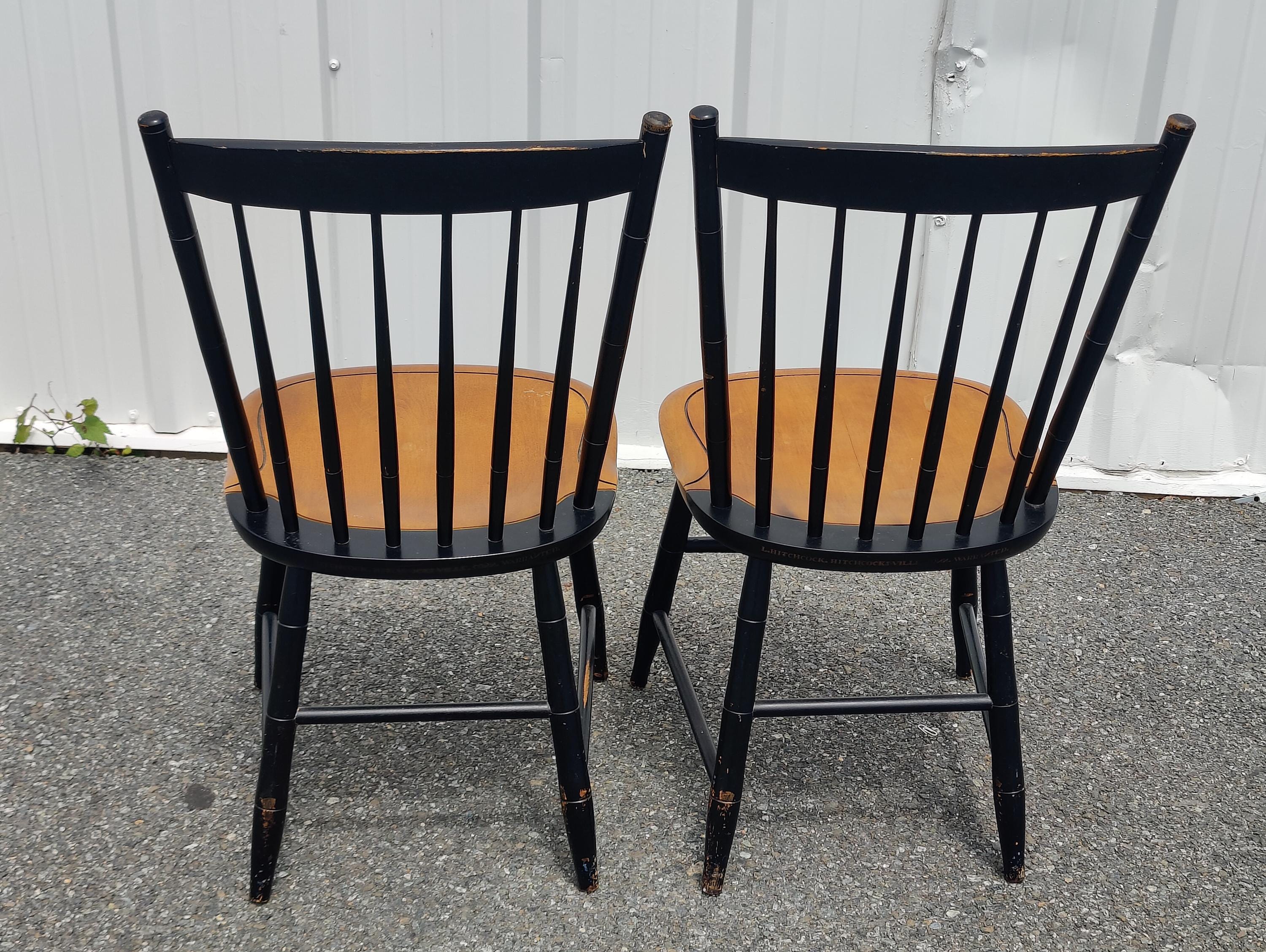 Vintage Hitchcock Mid 20th Century Maple & Lacquered Side Chair