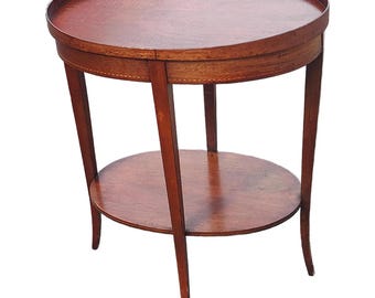 Mersman Tiered Mahogany Inlay Oval Side Table - Mersman 6988 - Etsy
