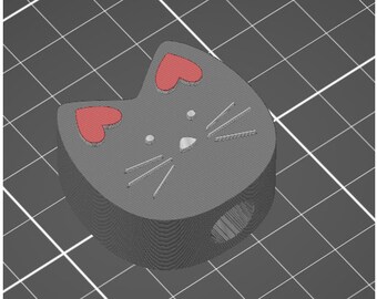 Cat Kitten Heart Ears Straw Topper STL 3D Print File