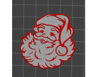 Santa Face Christmas Straw Topper STL 3D Print File