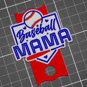Baseball Mom Mama Straw Topper Becher Deckel Topper Platte Tag STL 3D Print File Q 2.0 Becher Großer Strohhalm 11.2 mm Öffnung Mehrfarbig Geschichtet