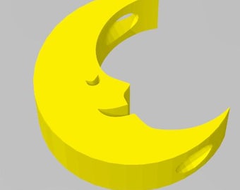 Celestial Man Moon Face Straw Topper STL 3D Print File