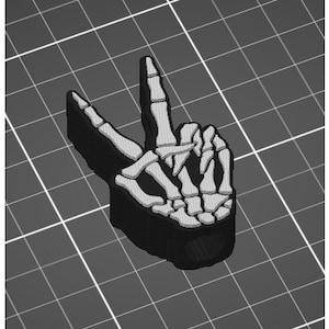 Skeleton Peace Hand Straw Topper STL 3D Print File
