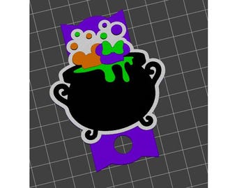 Magical Mouse Cauldron Bubbles Halloween Multi Color Straw Topper Tumbler Lid Topper Plate Tag STL 3D Print File 40 oz Tumblers Stanley