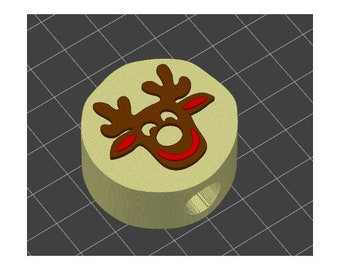 Christmas Sugar Cookie Dough Reindeer Straw Topper STL 3D Print File
