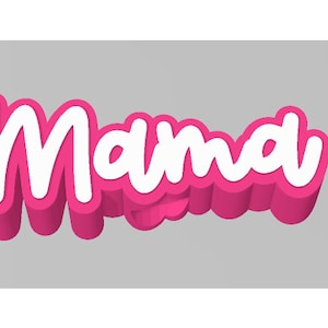 Mama Mom Mothers Day Gift Straw Topper STL 3D Print File 11.1 mm Width Fits 30 or 40 oz Tumblers and Large Straws Multi Color Layered