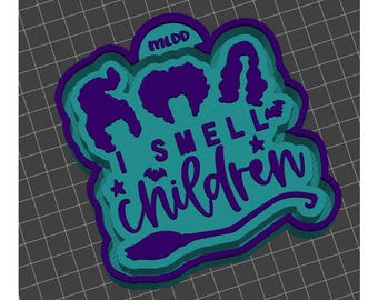 Halloween Witches Children Freshie Hanging Air Freshener Mold STL 3D Print File / Housing for Silicone with Pull Tab