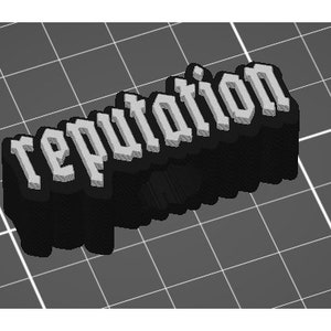 Reputation Gothic Lettering Swiftie Inspired  Straw Topper STL 3D Print File 11.5 mm Straw Width / Fits Popular 40 oz Tumblers