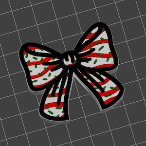 Snack Tree Cake  Coquette Bow Christmas Straw Topper STL File 3D Print File for Popular 30 40 oz Tumbler Large Straw 10mm Multi Color