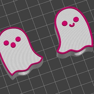 Cute Smiling Ghosts Halloween Straw Topper STL File 3D Print File for Popular 20 30 40 oz Tumbler Large Straw / Multi Color 2 FILES Included
