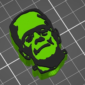Halloween Frankenstein Monster Strohhalm Topper STL 3D Print File / 10 mm Stroh Topper / Großer Strohhalm / Mehrfarbiger Druck