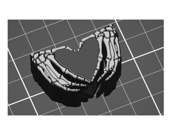 Skeleton Heart Hands Dark Spooky Valentine Straw Topper STL 3D Print File Fits Stanley 40 oz Tumbler