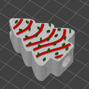 Digital File Christmas Tree Cake Snack Sprinkles Straw Topper STL 3D Print File / Fits large Straws / 10mm hole