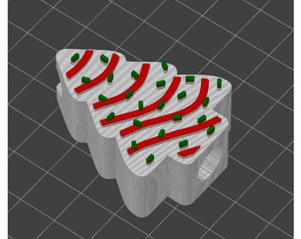 Digital File Christmas Tree Cake Snack Sprinkles Straw Topper STL 3D Print File / Fits large Straws / 10mm hole
