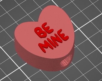 Be Mine Conversation Candy Heart Valentine Straw Topper STL 3D print File