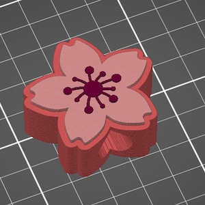 大きなストロー チェリー スプリング フラワー マルチレイヤー マルチカラー ストロー トッパー STL 3D プリント ファイル 11 mm ストロー幅 / 人気の 40 オンス タンブラーに適合