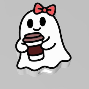 Ghost Coffee Cup Halloween Straw Topper STL File 3D Print File 30 40 oz Tumbler Small or Large Straw 8.5 - 10.1mm / Multi Color Manual