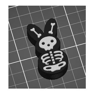 Candy Marshmallow Bunny Rabbit Skeleton Easter Halloween Straw Topper STL 3D Print File 11mm Straw Width / Fits Popular 40 oz Tumblers