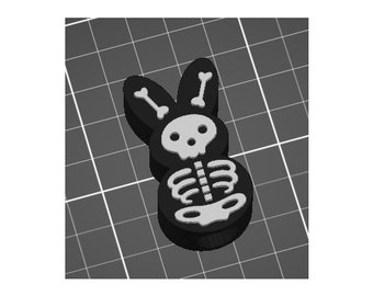 Candy Marshmallow Bunny Rabbit Skeleton Easter Halloween Straw Topper STL 3D Print File 11mm Straw Width / Fits Popular 40 oz Tumblers