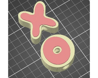 X O Valentine Sugar Cookie with Frosting Straw Topper STL 3D Print File Fits Stanley 40 oz Tumbler - For Rhinestones and Bling