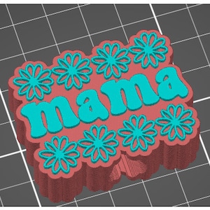 Mama Daisy Mothers Day Straw Topper STL 3D Print File 11.1 mm Width Fits Popular 30 or 40 oz Tumblers and Large Straws Multi Color Layered