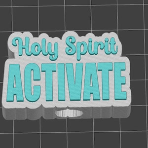 Holy Spirit Activate Straw Topper STL 3D Print File 10.6 mm Hole Fits 30 or 40 oz Tumblers and Large Straws Multi Color Layered for Stanley