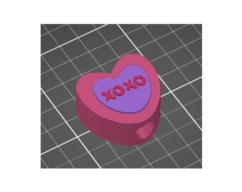 XOXO Layered Conversation Candy Heart Valentine Straw Topper STL 3D print File