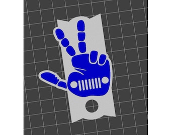 Offroad 4x4 Wave Peace Grill Plate Tag Lid Topper Large Straw Accessory STL 3D Printing File 40 oz Tumbler Multi Layered Multi Color Print