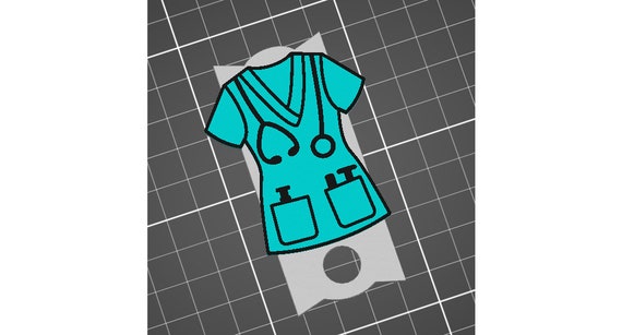 Nurse Scrub Shirt Plate Tag Lid Topper Large Straw Accessory STL 3D Printing File 40 oz Tumbler Multi Layered Multi Color Print 11mm Straw