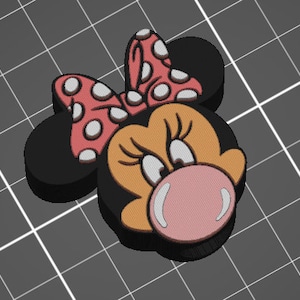 Magic Girl Mouse with Bow Gum Bubblegum Bubbles Straw Topper STL 3D Print File 11mm Straw Opening / Fits Popular 40 oz Tumblers