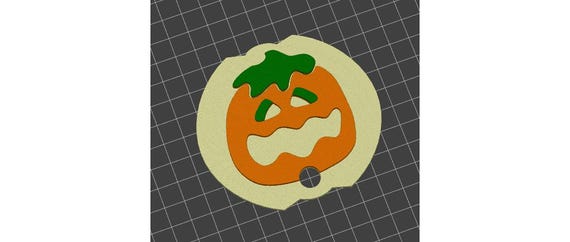 Halloween Sugar Cookie Pumpkin Jack Circle Round Straw Lid Topper Tumbler Plate Tag STL 3D Print File 40 oz Tumblers Large 10.2 Straw Width