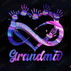 Personalisiertes Gesegnet, Oma genannt zu werden Png, Personalisiertes Kindername und Muttername Geschenk, Mama Leben, Oma, Sublimation, Sofortiger Download