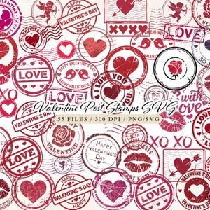 Valentine Post Stamps Bundle Svg, Valentine's Day Stamps, Santa Claus post stamp svg, Valentine svg, Vintage Postage Stamp png, Sublimation