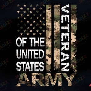 Veteran Of The United States Army Sublimation Png, Independence Day, 4th Of July , United States Veteran, Usa Flag, Digital Download