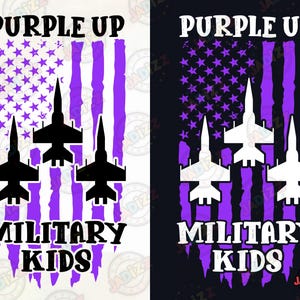 Purple Up für Militärkinder Png, Florales Militärkind, Militärkindermonat, Lila Band Geschenke, Militärkinderbewusstsein, Sofortiger Download
