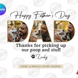 Happy Father es Day Png, Danke fürs Abholen unserer Kot und Sachen png, Geschenk für Papa, Personalisierter Name, Hundeliebhaber Png, Hunde papa, Sublimation