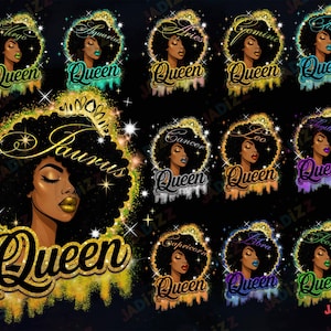 Pacchetto PNG con ragazza nera dello zodiaco, 12 ragazze dello zodiaco, design dell'oroscopo, sublimazione dell'astrologia, magliette, tazze, artigianato, biglietti, download digitali