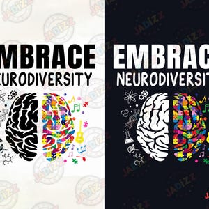 Omarm Neurodiversiteit PNG, Autisme Bewustzijn Sublimatie, Kleurrijke Hersenen PNG, Neurodiversiteit PNG, Sublimatie Ontwerp