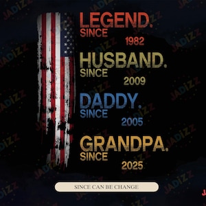 Leggenda personalizzata Marito Papà Nonno Dal PNG, Festa del Papà PNG, Papà Nonno Vintage Sublimazione, Date Personalizzate Papà PNG, Sublimazione Papà
