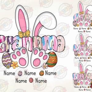 Personalized Grandma Easter PNG, Easter Mimi With Grandkids Eggs, Easter Grandma Shirt, Grandma Easter Gift, Easter Shirt for Grandma