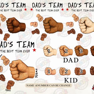 Cadeau personnalisé « Fist Bump » pour papa, « Meilleur papa de tous les temps », pour la fête des pères, par sublimation, pour grand-père, à télécharger, avec prénom personnalisé pour enfant
