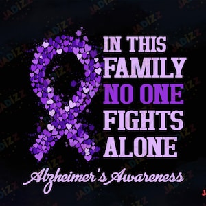 In dieser Familie kämpft niemand allein PNG, Lila Band, Fibromyalgie Krieger, Fibromyalgie Bewusstsein, Sublimation, Sofortiger Download