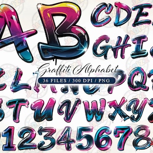 グラフィティ アルファベット PNG、3D グラフィティ フォント クリップアート PNG バンドル、アーバン グラフィティ フォント PNG、レトロ フォント、ストリート フォント グラフィティ アルファベット、昇華