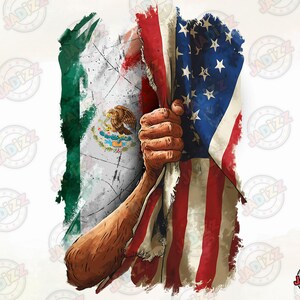 Drapeau américain mexicain Png Clipart, Mexicana Latino Pride, Jour de l'Indépendance, Mexique Png, Téléchargement instantané, Sublimation