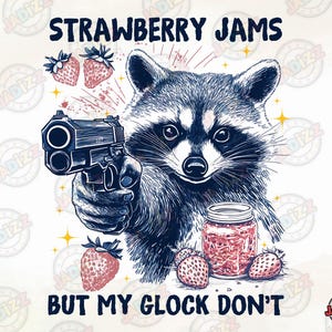 Erdbeermarmeladen Sarkastisches Lustiges Waschbär Png Design, Trash Panda Tier Meme, Waschbär Humor, Vintage Design, Digitaler Download