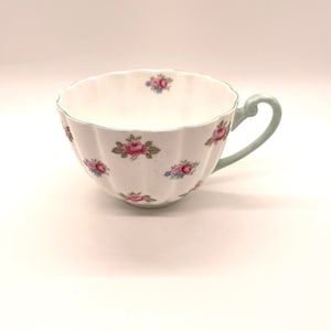Shelley Fine Bone China Tea Cup, Vintage Shelley Ludlow Rosebud Cup, Pink Floral Teacup, Made in England